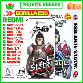 Kính cường lực Redmi Note 13 12 12s 11 11s 10 9 9s 8 Pro 13c 12c 10c K30 K40 K50 K60 Xiaomi 13T 12T 11T Pro Gorilla ESD