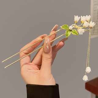 Trâm cài tóc họa tiết hoa linh lan trắng tinh khiết