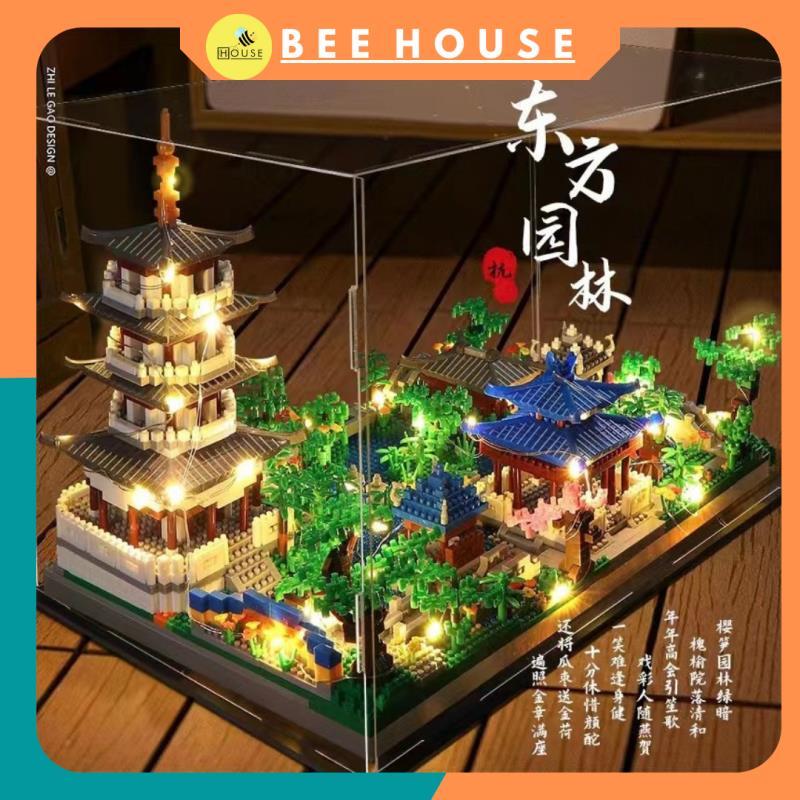 Bộ đồ chơi xếp hình, đồ chơi lắp ráp mô hình kiến trúc trung quốc, mô hình trưng bày 3D, quà tặng cho bé - Tây Hồ