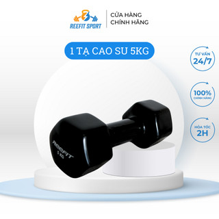Tạ tay cao su 5kg Reefit màu đen (Reefit Sport)