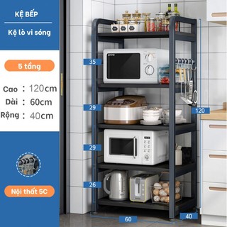 Kệ để đồ nhà bếp nhiều tầng, kệ lò vi sóng đa năng tiện lợi có cánh cửa, khung sắt sơn tĩnh điện, lắp ráp thông minh.