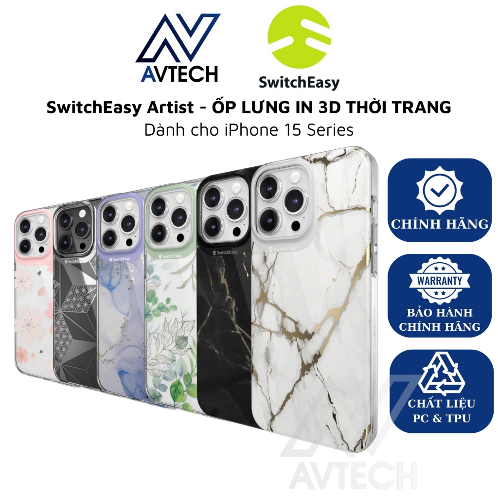 Ốp Lưng SwitchEasy Artist Dành Cho iPhone 15 Pro Max / iPhone 15 Pro / iPhone 15 Plus / iPhone 15, H