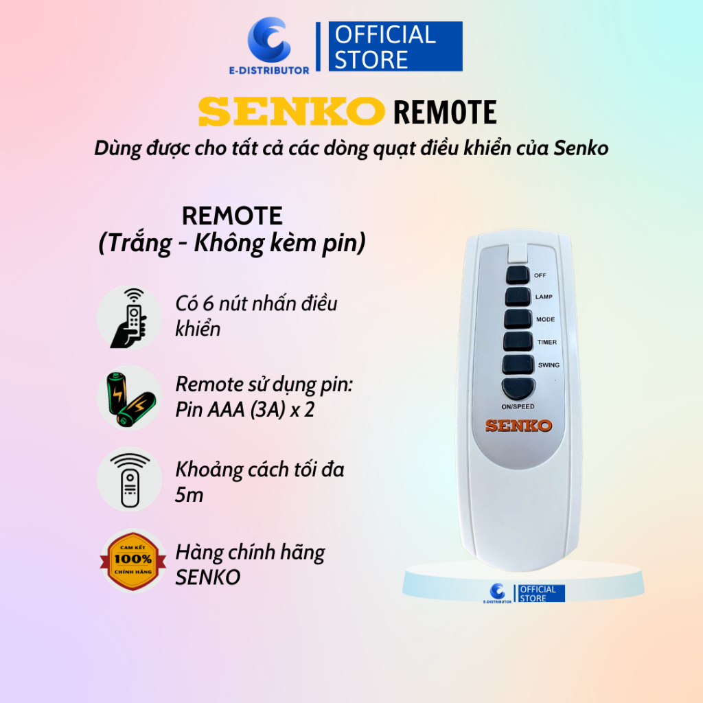 Remote điều khiển dành cho quạt điều khiển Senko - 100% chính hãng