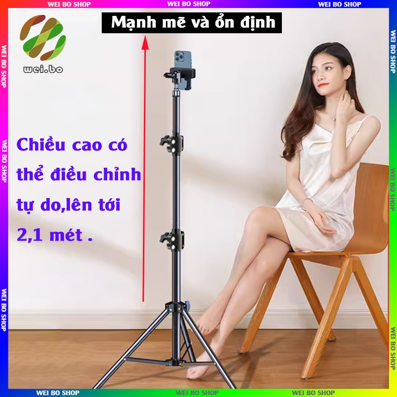 Gậy chụp ảnh Chân Gậy quay Livestream giá đỡ điện thoại gậy tự sướng chân máy quay video Giá đỡ kính thiên văn 2.1m