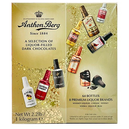 KẸO SÔ CÔ LA NHÂN R Ư Ợ U ANTHON BERG DARK CHOCOLATE BOTTLE 64 CHAI SÔ CÔ LA