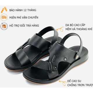 Dép nam da bò thật bao test lửa