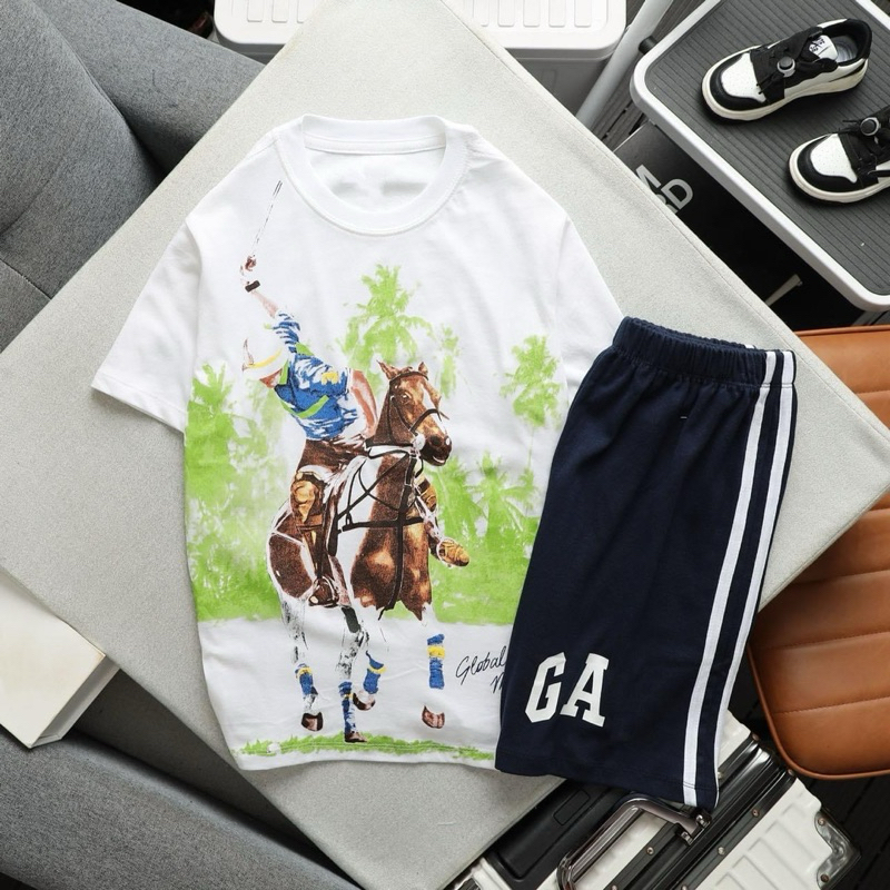 Đồ bộ bé trai, bộ đại tay ngắn cotton VNXK