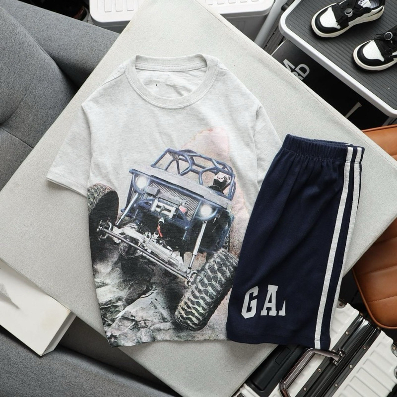 Đồ bộ bé trai, bộ đại tay ngắn cotton VNXK