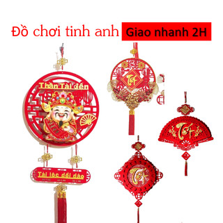 KHÁNH QUẠT NHUNG, DÂY TREO TRANG TRÍ TẾT CHỮ PHÚC LỘC THỌ - THẦN TÀI LẮC