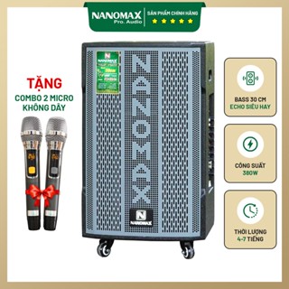 Loa Kéo Karaoke ( Màu Xám ) Công Suất Lớn Nanomax SK-12X3 3 Tấc 380W Tặng Kèm 2 Mic Chống Hú Tốt