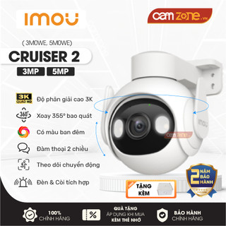 Camera Wifi Ngoài Trời IMOU CRUISER 2 2K 3MP/3K 5MP(GS7EP), Siêu Nét, Quay Quét 360 độ, Màu Đêm, Đàm Thoại, Có Đèn Còi