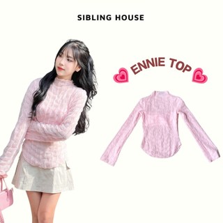 Áo kiểu tay loe cổ cao nhún chất xốp nhăn trendy nhẹ nhàng Ennie Top – Siblinghouse