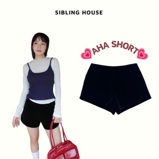 Quần short nữ form ngắn chất nhung phối túi đằng sau có dây kéo Aha Short - Sibling House