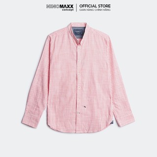 NINOMAXX Áo Sơ Mi Nam dài tay cổ trụ sọc đỏ 100% cotton 1908069