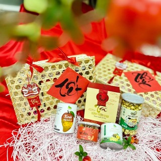 Set quà tết cao cấp 2024 - bộ quà tết giỏ tre mix set tết, phúc, lộc theo yêu cầu - quà tặng doanh nghiệp