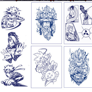  Hình Xăm Dán 15 Ngày OnePiec Naruto Songoku chống nước  18x11cm  