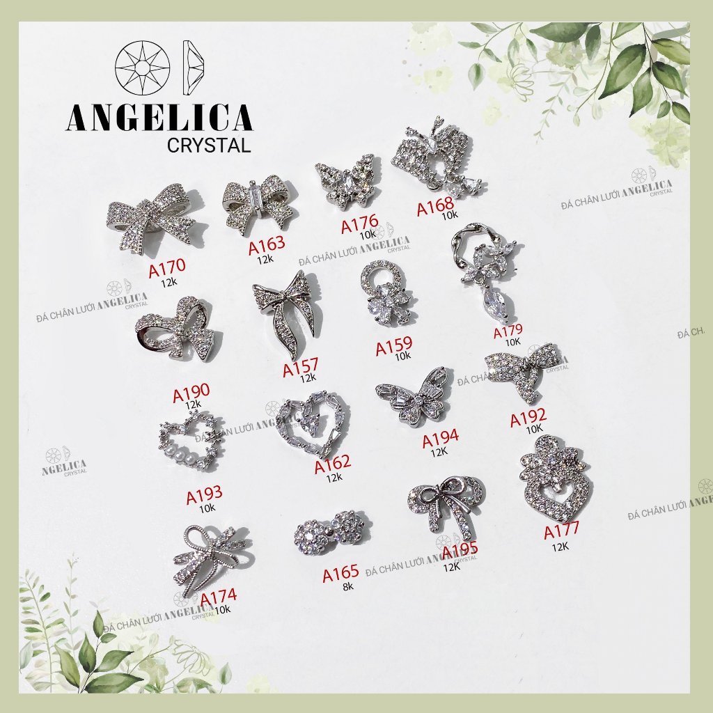 Charm nails siêu sáng cao cấp siêu bền lên tới 2 năm trang trí móng đính nail ANGELICA A