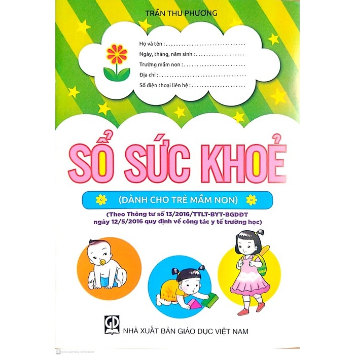 Sổ sức khỏe (dành cho trẻ mầm non) 5 quyển