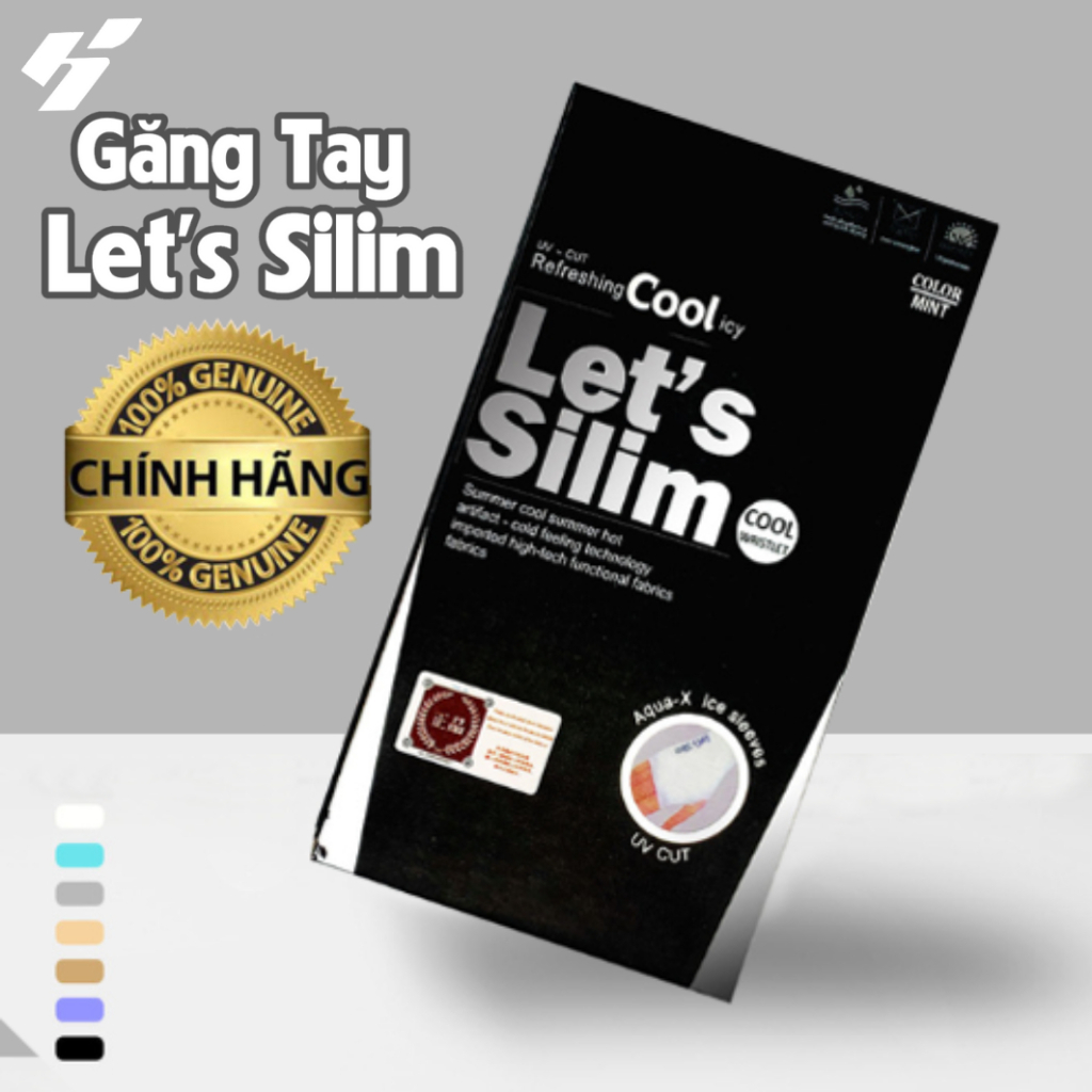  Găng tay chống tia uv chống nắng Hàn Quốc Chính Hãng Let's Slim xỏ ngón - Vải dày dặn mịn mát 