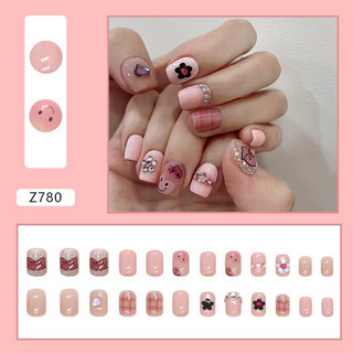 Set 24 móng tay giả đính đá kèm keo dán