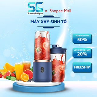 Máy Xay Sinh Tố Juicing Cup 300ML Cầm Tay 6 Lưỡi 2 Cối Smart Gadgets - Sử Dụng Pin Sạc Cổng USB Siêu Tiện Lợi _ MX4