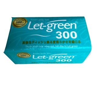 Khăn giấy ăn 300 tờ let-green, Combo 6 gói.