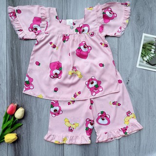 Bộ tole lửng tay ngắn bèo vai chất liệu tole lanh loại 1 minminbaby