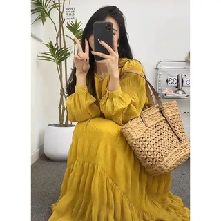 Váy dáng suông tiểu thư cho nữ, bầu bì thoải mái bon chen hàng QC