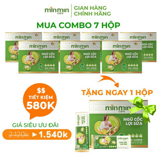 [COMBO 7 HỘP TẶNG 1 HỘP 500G]Ngũ Cốc Lợi Sữa - Bột Ngũ Cốc Lợi Sữa Dinh Dưỡng Min Min