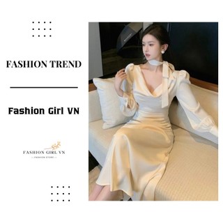 ĐẦM NỮ THỜI TRANG CỔ ĐỔ SANG TRỌNG KIỂU DÁNG VINTAGE HÀN QUỐC, VÁY NỮ DÀI TAY THANH LỊCH CHO NỮ TH199