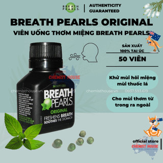 [Hàng chuẩn Úc] Kẹo thơm miệng khử mùi Breath Pearls chiết xuất bạc hà hạt mùi