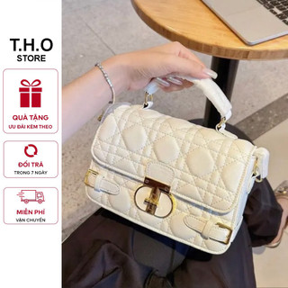 Túi xách nữ, túi đeo chéo basic chần chỉ khóa T xoay cao cấp 3 ngăn K299