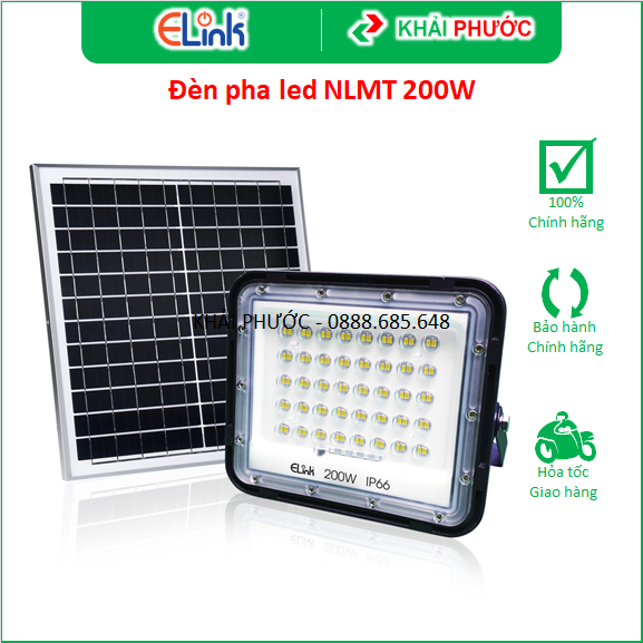 Đèn led pha năng lượng mặt trời NLMT Solar 200W IP66 ELINK EDPS3 EDPS3-20060 - KHẢI PHƯỚC ELECTRIC