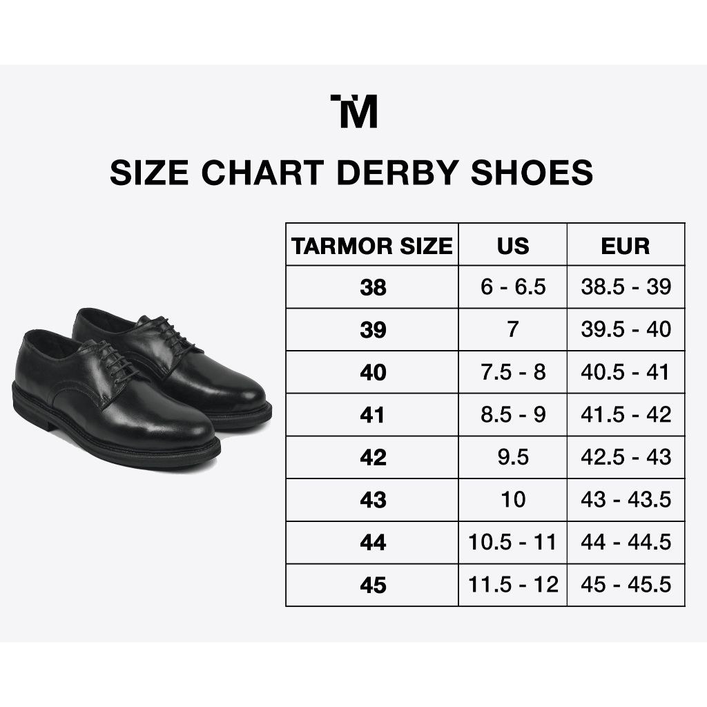 Giày Derby Nam TARMOR Da Thật Màu Đen Mũi Tròn Derby Shoes In Black Leather