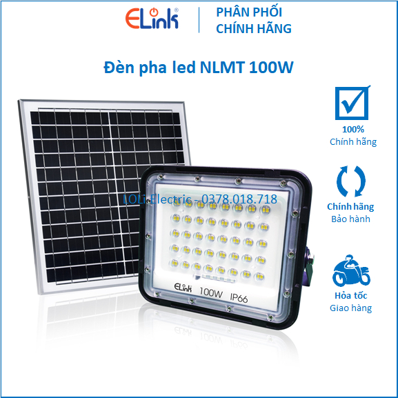 Đèn led pha năng lượng mặt trời NLMT Solar 100W IP66 ELINK EDPS3 EDPS3-10060 - LOLi Electric