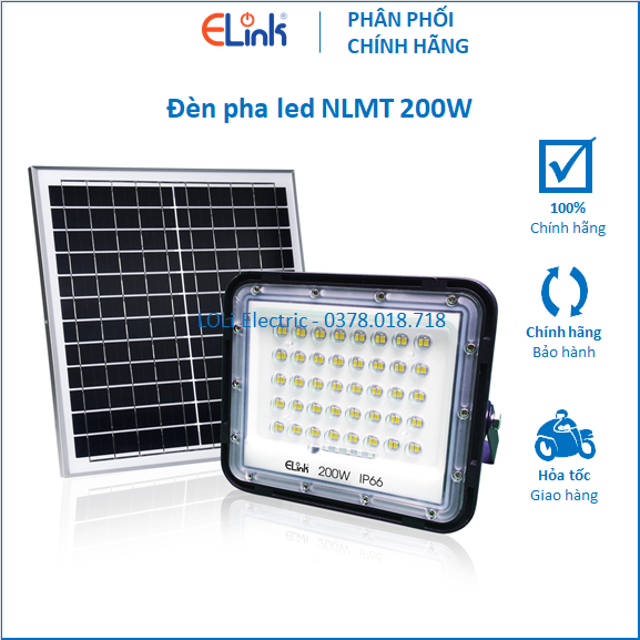 Đèn led pha năng lượng mặt trời NLMT Solar 200W IP66 ELINK EDPS3 EDPS3-20060 - LOLi ELECTRIC