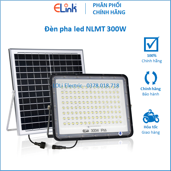Đèn led pha năng lượng mặt trời NLMT Solar 300W IP66 ELINK EDPS3 EDPS3-30060 - LOLi ELECTRIC