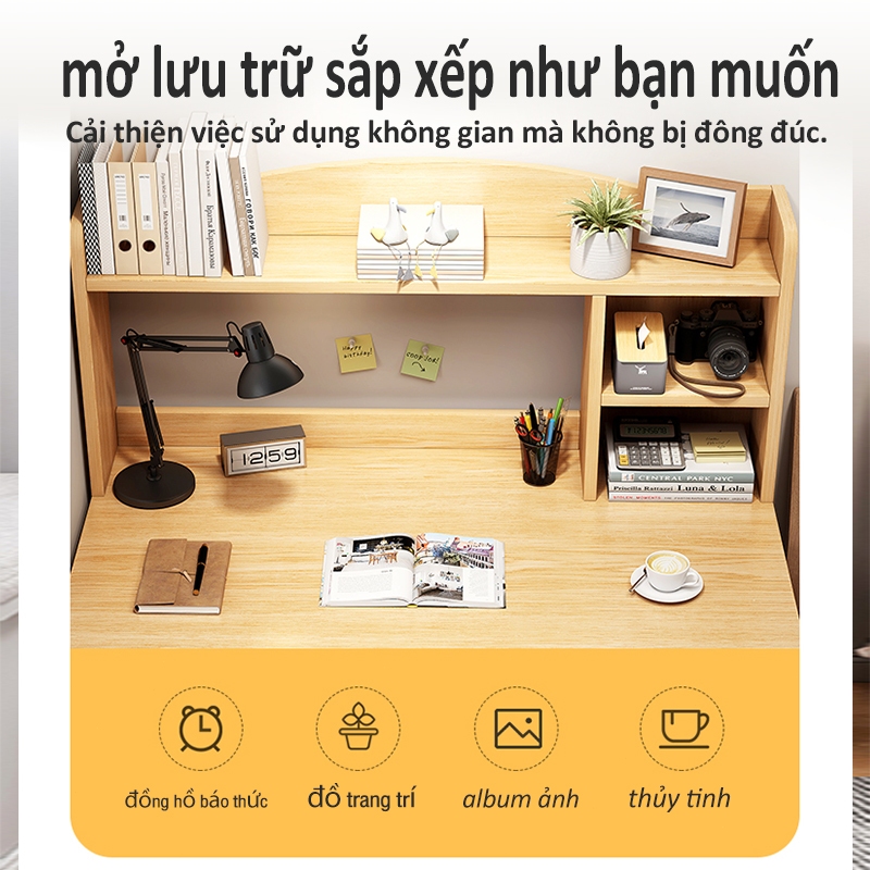 Bàn làm việc bàn học có giá sách Nội  Bàn học liền giá sách tủ sách gia đình  mặt gỗ MDF dày 15mm | BigBuy360 - bigbuy360.vn