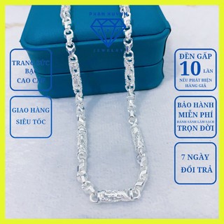 Dây chuyền bạc nam - dây ống rồng thủng bạc 950 PHJ