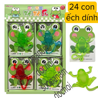 Hộp 24 con ếch dính , sticky toys fog 24 frog 24 pcs