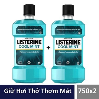Nước Súc miệng Listerine Coolmint Cay The Mát 750ml x 2