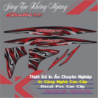 tem xe galaxy mẫu tem lửa đỏ đen