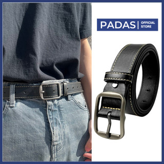 Thắt lưng da nam nữ khoá cài PADAS dây nịt thời trang Hàn Quốc dây lưng 3.3cm màu đen quà tặng cho nam SP1 KC002