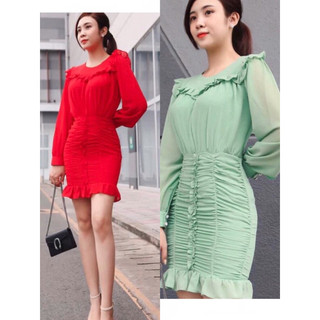 ĐẦM VOAN TAY DÀI THIẾT KẾ