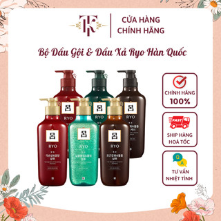 Set dầu gội và dầu xả thảo dược ryo hàn quốc giúp tóc khỏe, óng mượt, giảm gãy rụng, phục hồi hư tổn
