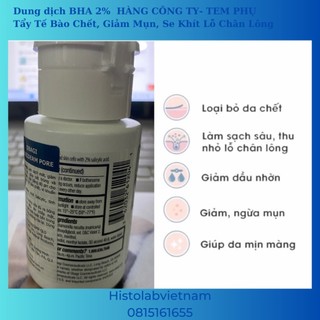 Dung dịch bha 2% tẩy tế bào chết, giảm mụn, se khít lỗ chân lông