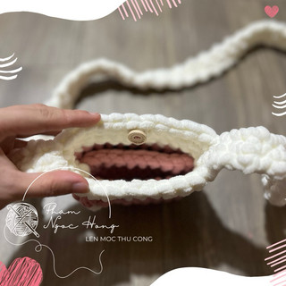 Túi đeo chéo, túi len, len móc thủ công