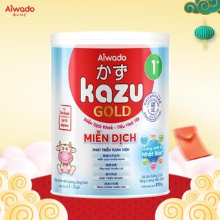 Sữa bột Aiwado Kazu Miễn Dịch Gold 1+ 810 gram  - Sữa mát miễn dịch giúp bé Miễn Dịch khỏe