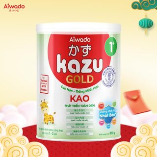 Sữa bột Aiwado Kazu Kao Gold 1+ 810 gram  - Sữa mát cao lớn giúp bé Cao hơn, Thông Minh hơn và Phát Triển Toàn Diện.