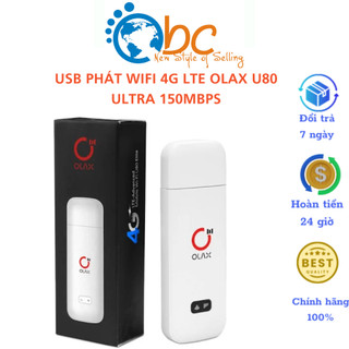 USB Dcom Phát Wifi 4G LTE Olax U80 Ultra 150Mbps Dùng Các Sim Hỗ trợ 10 thiết bị kết nối